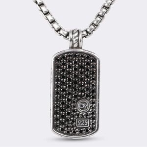 David Yurman Men's Black and Silver Pendant Necklace